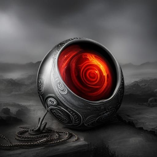 Gothic Magic Eight Ball Egg in Dark Academia Style