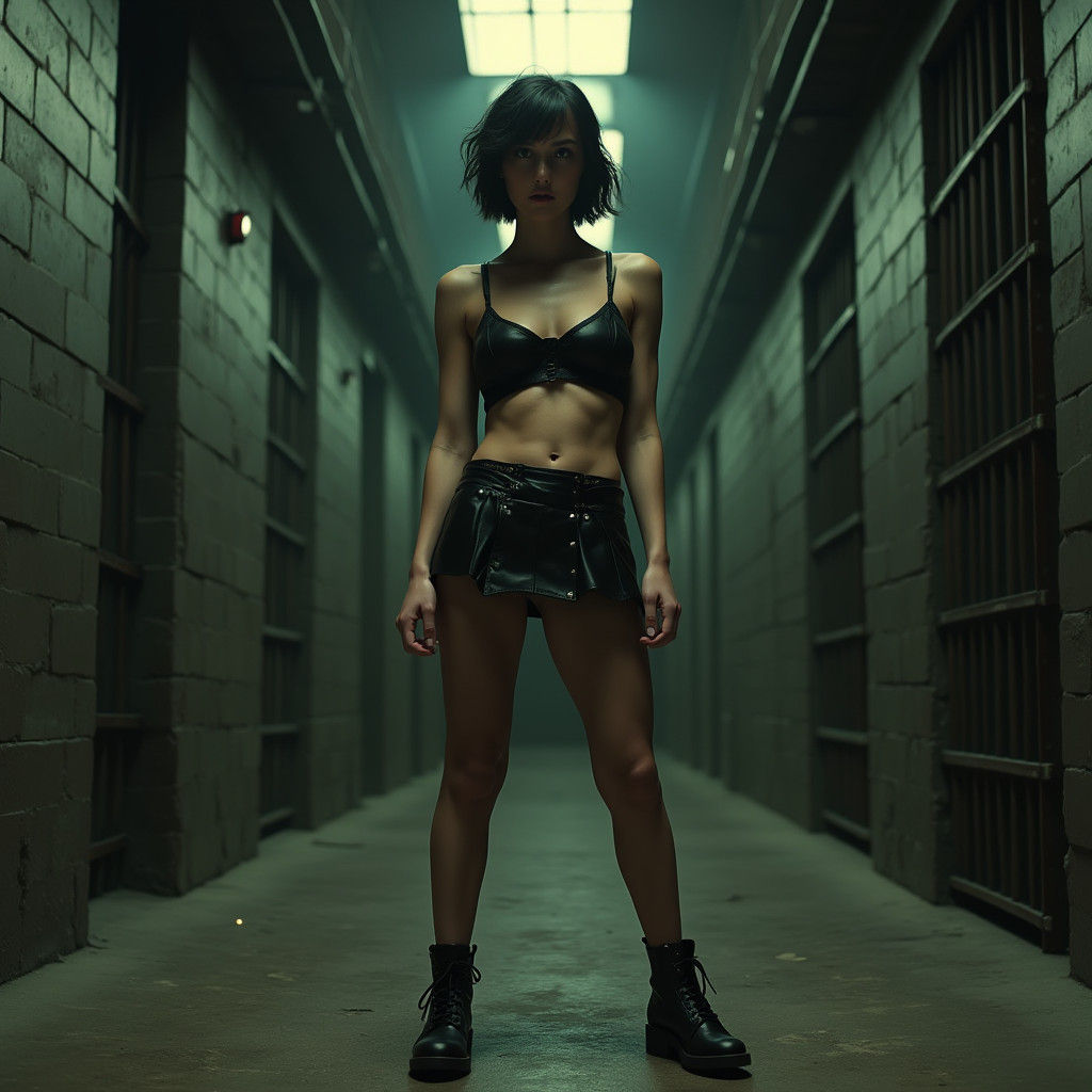 Powerful Female in Deserted Prison