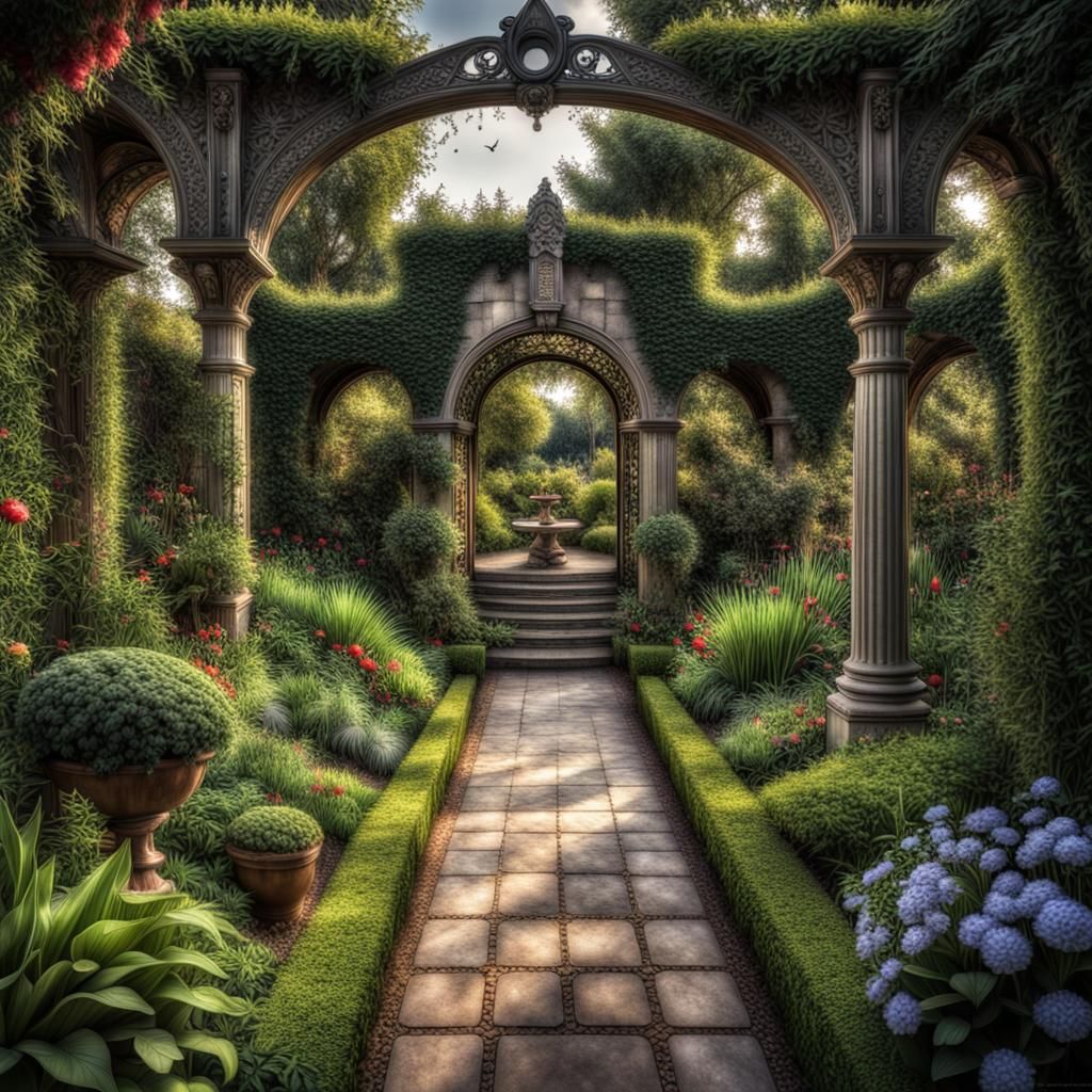 Hyperrealistic Secret Garden in Cinematic Style