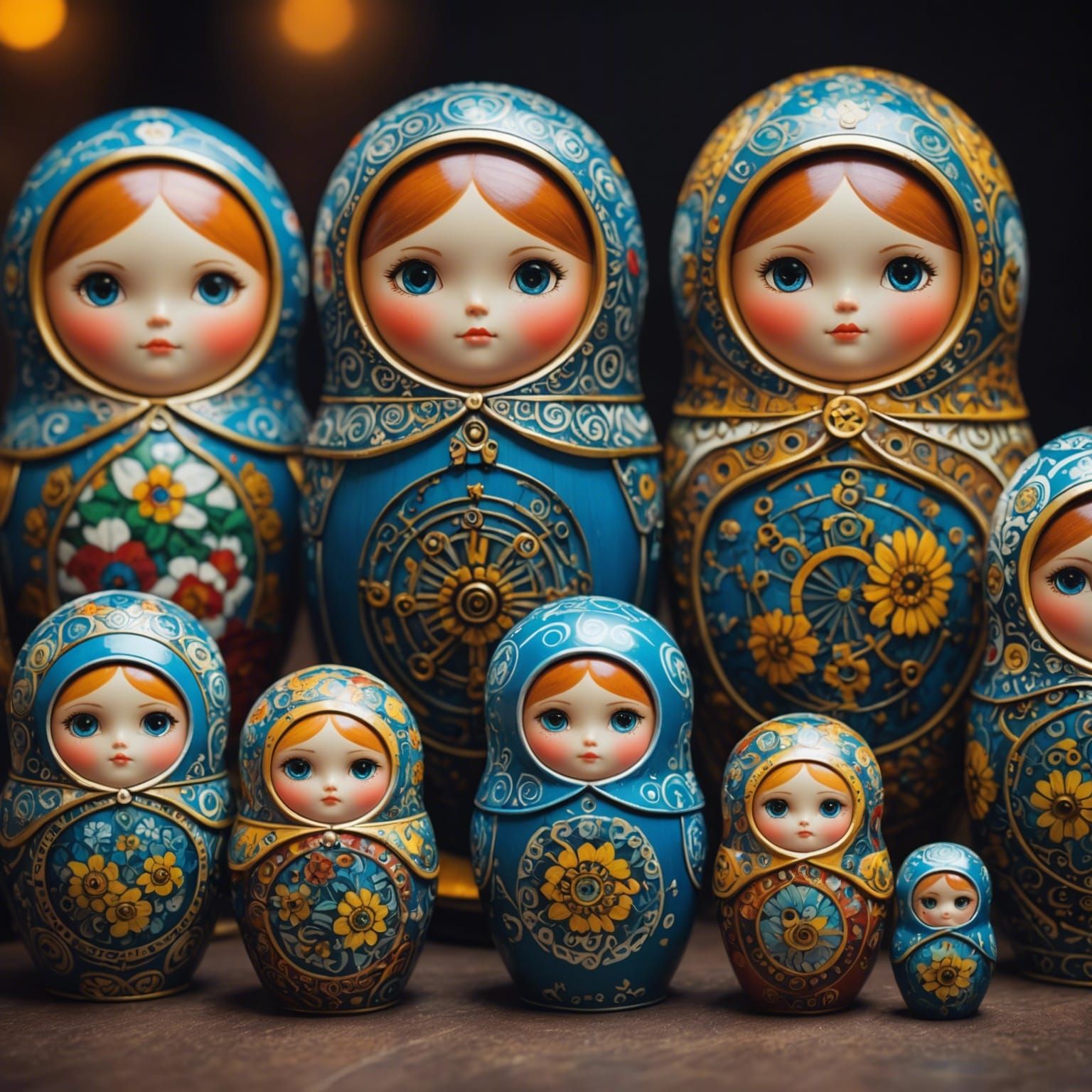 Cyberchibi Matryoshka Munny Dolls in Sci-Fi Couture