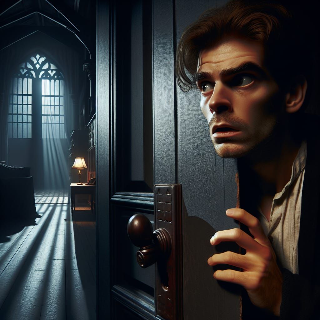 With a feeling of doubt, half akin to fear, I crept to the d...