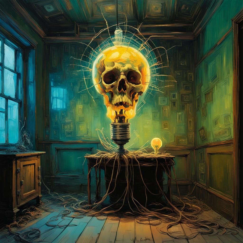 Eerie Shadows: Semicompact Bulb in Van Gogh Style