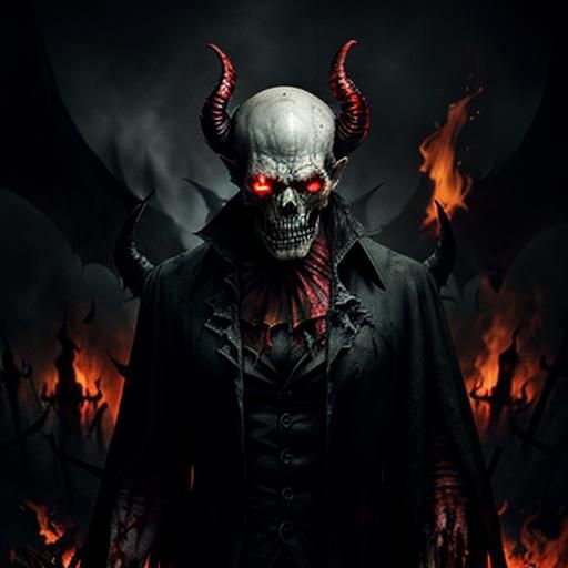 Sinister Demon in a Macabre Hellscape