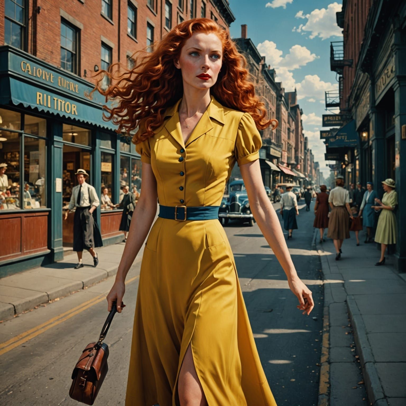 Vintage Fantasy Woman in a Small Town Department Store