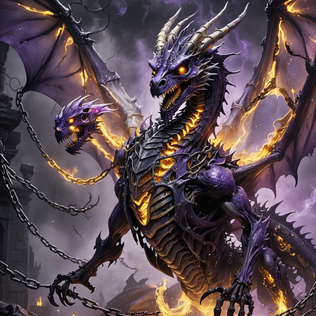 Skeletal Dragon Concept Art in Dark Fantasy Style