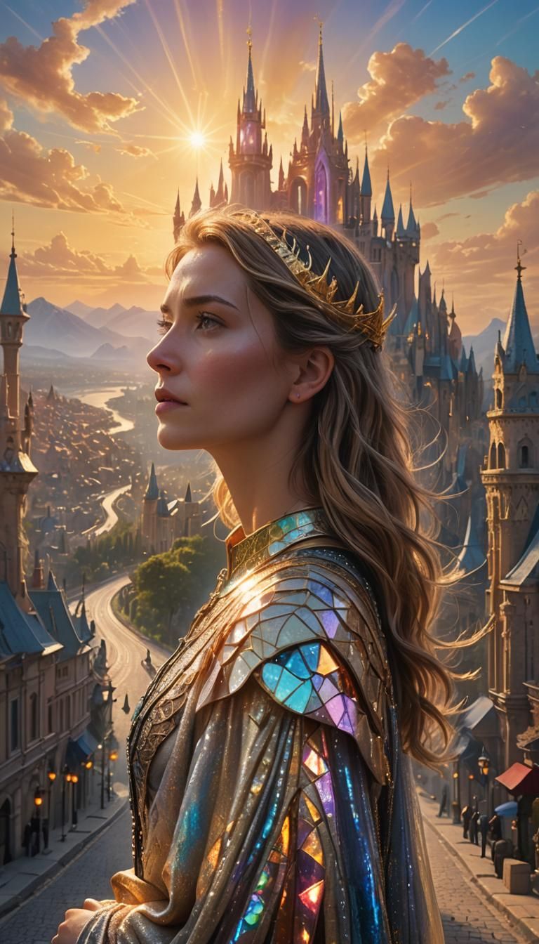 Woman Gazing at New Jerusalem: Matte Painting