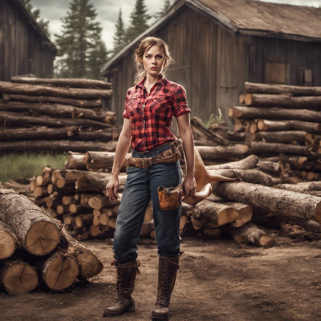 Female American Lumberjack in the Industrial Age