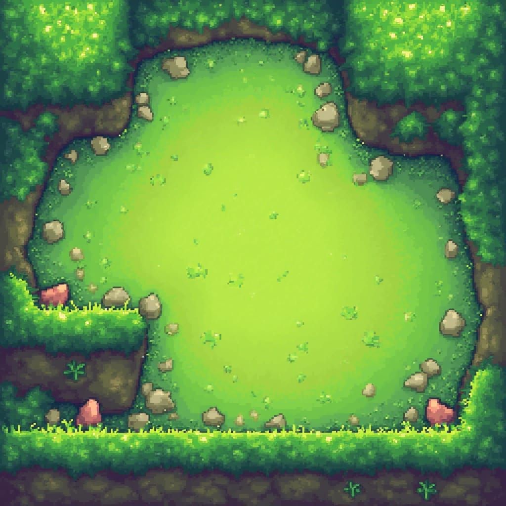 Lively Grass 2D Platformer Tileset Pixel Art