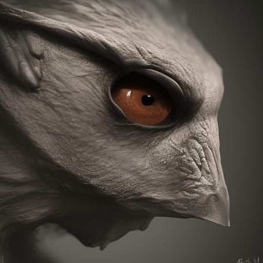 Masked Bat Portrait in Art Nouveau Style