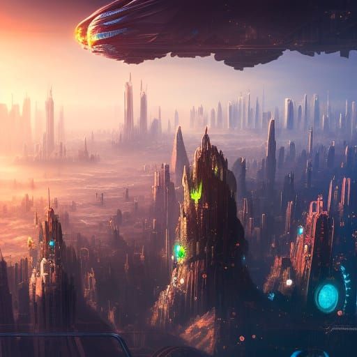 Biopunk Metropolis: Giant Cities in the Sky
