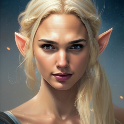 Blonde Elf Portrait in Hyperdetailed Digital Art