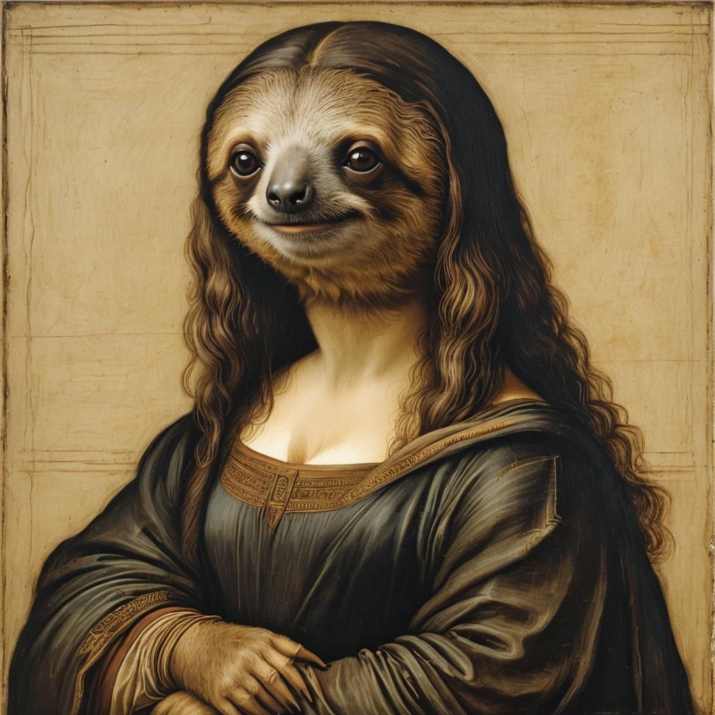 Sloth as Mona Lisa: A Renaissance Portrait