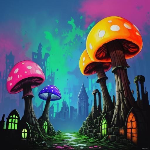 Glowy mushrooms