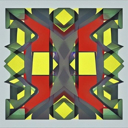 Abstract Geometric Shapes in 3D Oil Painting