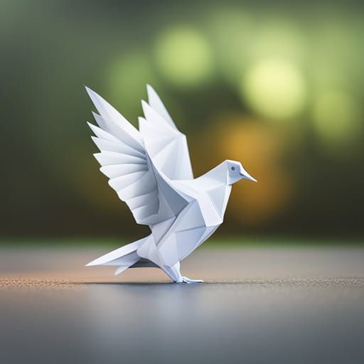 Origami Pigeon Papercraft in High Resolution