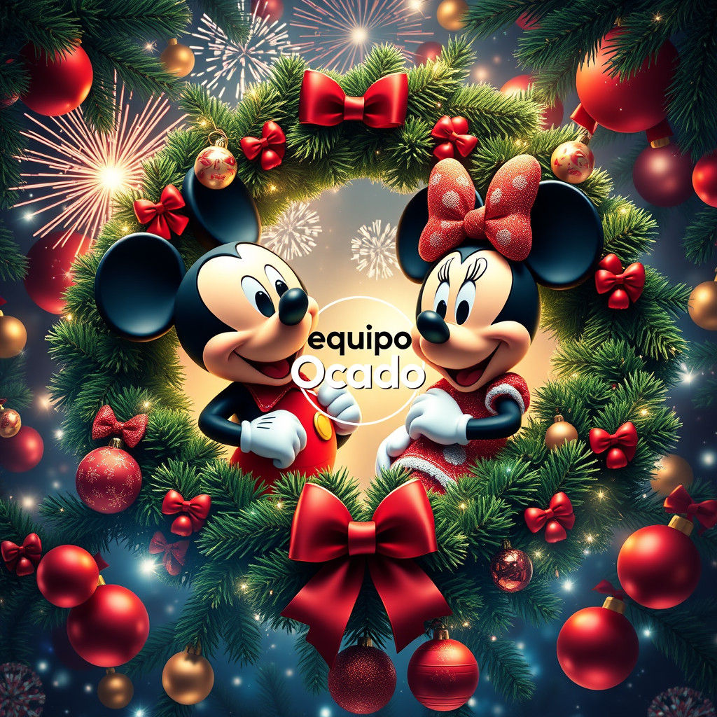 Mickey and Minnie Mouse Christmas Wreath in 3D