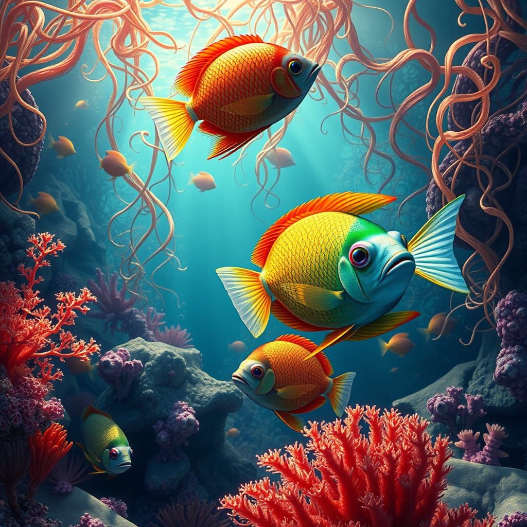 Surreal Underwater World in Fantastical Style
