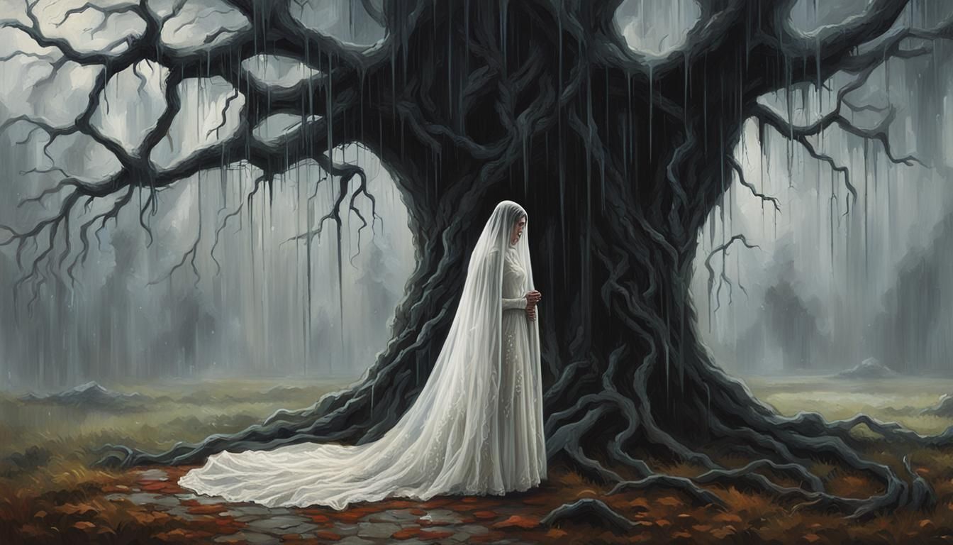 Weeping Bride in the Rain: Sinister Art