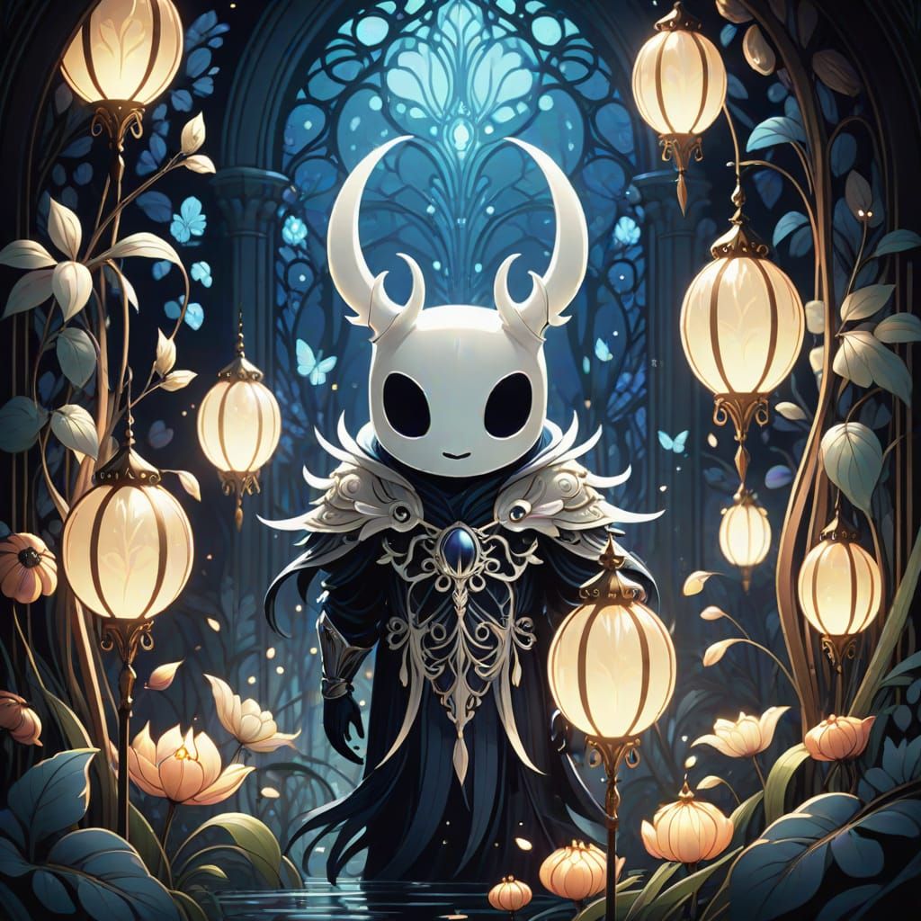 Hollow Knight in Art Nouveau Underworld