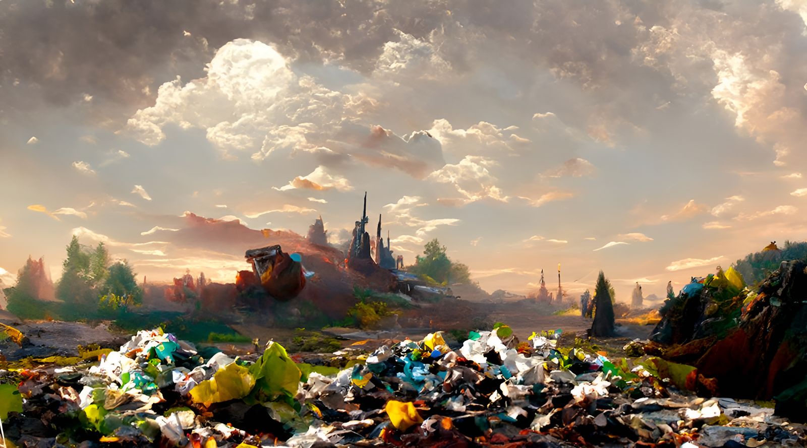 Polluted Landscape Painting in Classical Style