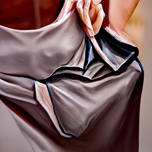 Elbow Cleavage in Shirt Ruffles, Gouache Style