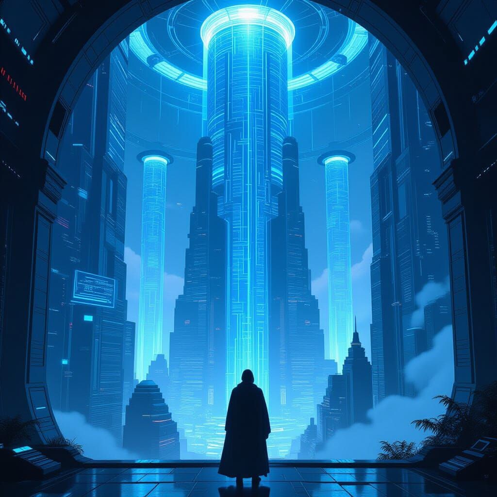 Mystic Archivist in Tower-Archive with Holo-Terraces