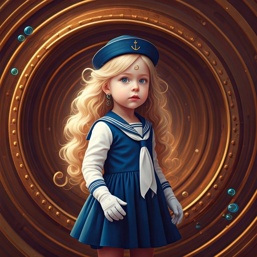 Enchanted Cauliflower Girl in Magical Sailor Chic