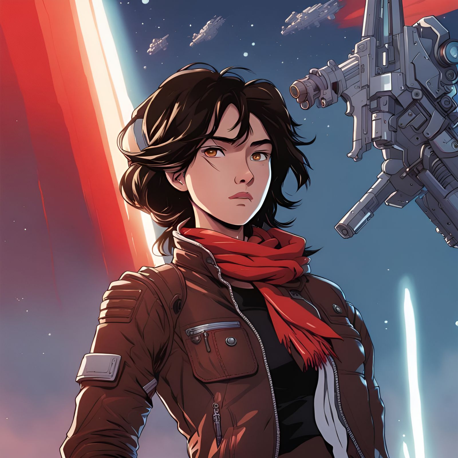 Space Bounty Hunter in Anime Style