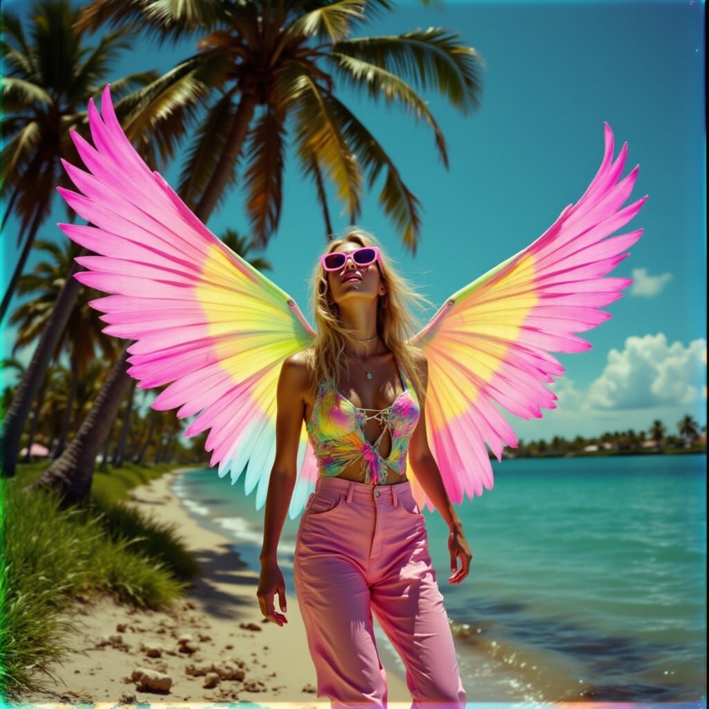 Neon Dreamscapes in 80s Style