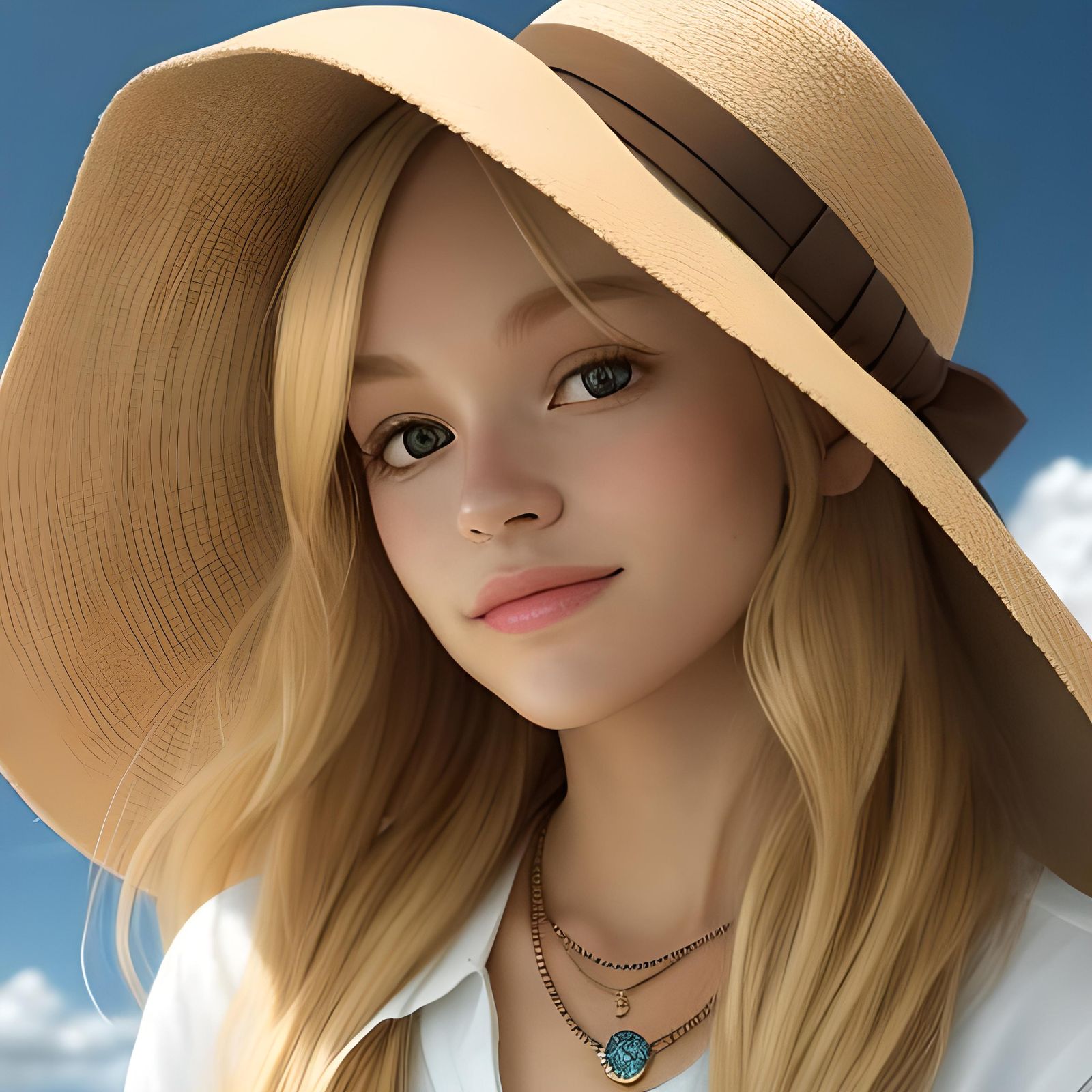 Woman with Blonde Hair in Divine Light