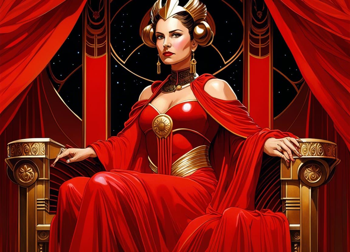 Queen Amidala in Majestic Throne Room Art