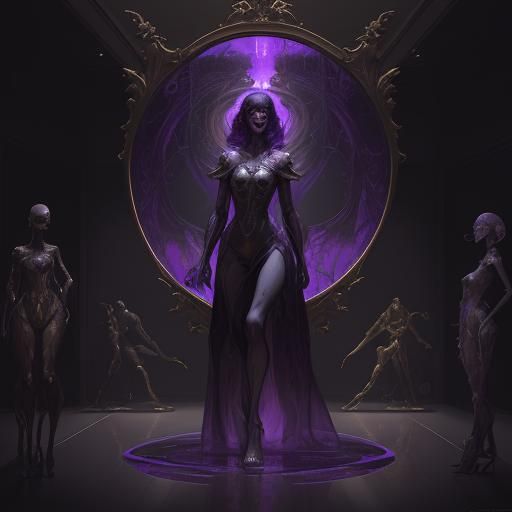 "Surreal Uncanny Mannequin Reflections" A room full of manne...