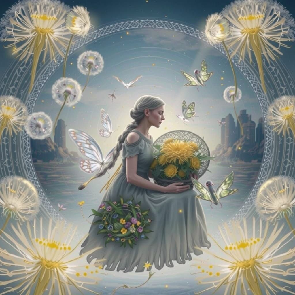 Ethereal Balloon Ride: Bio-Art Transformation in 8k