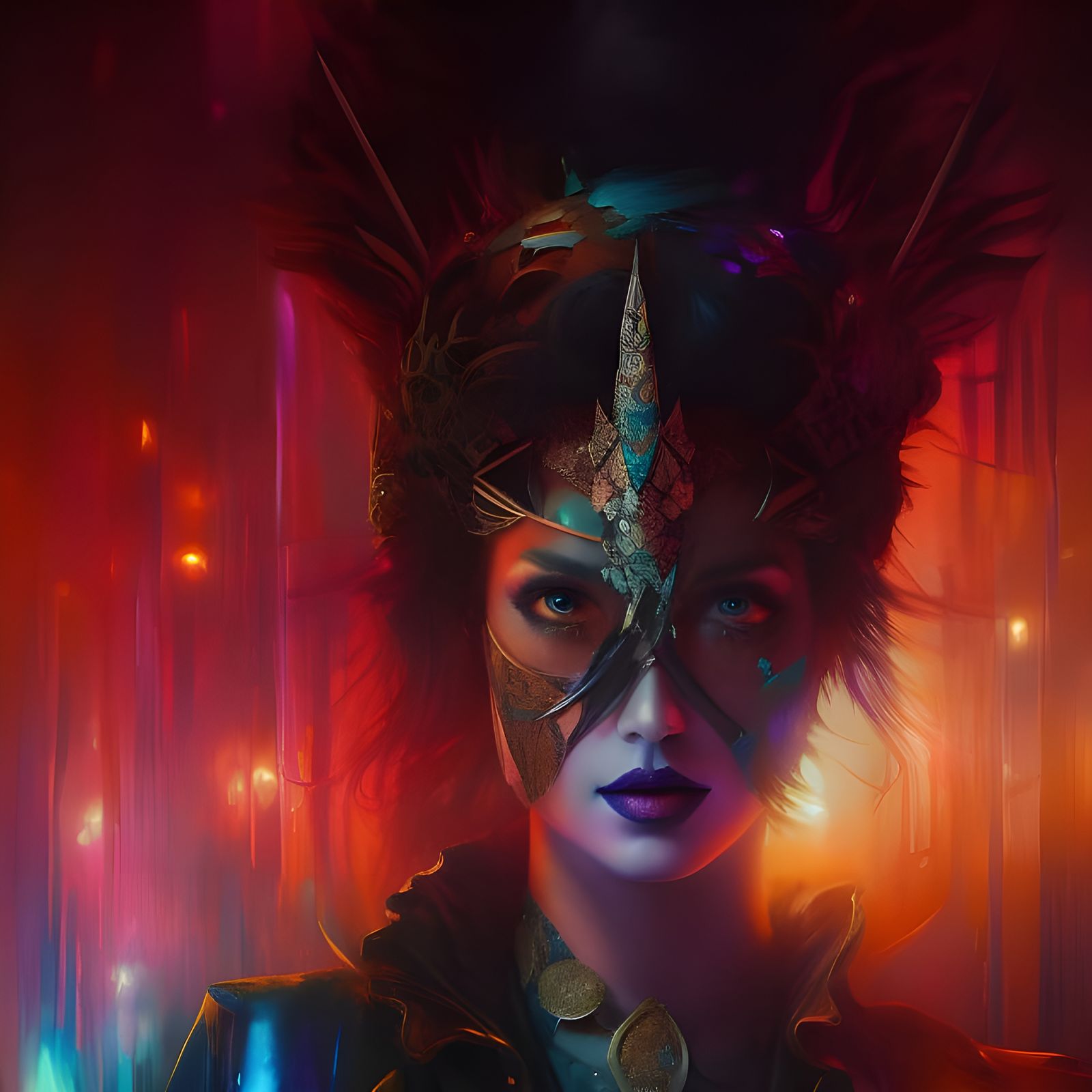 Darkiplier Portrait in Surrealist Sci-Fi Style