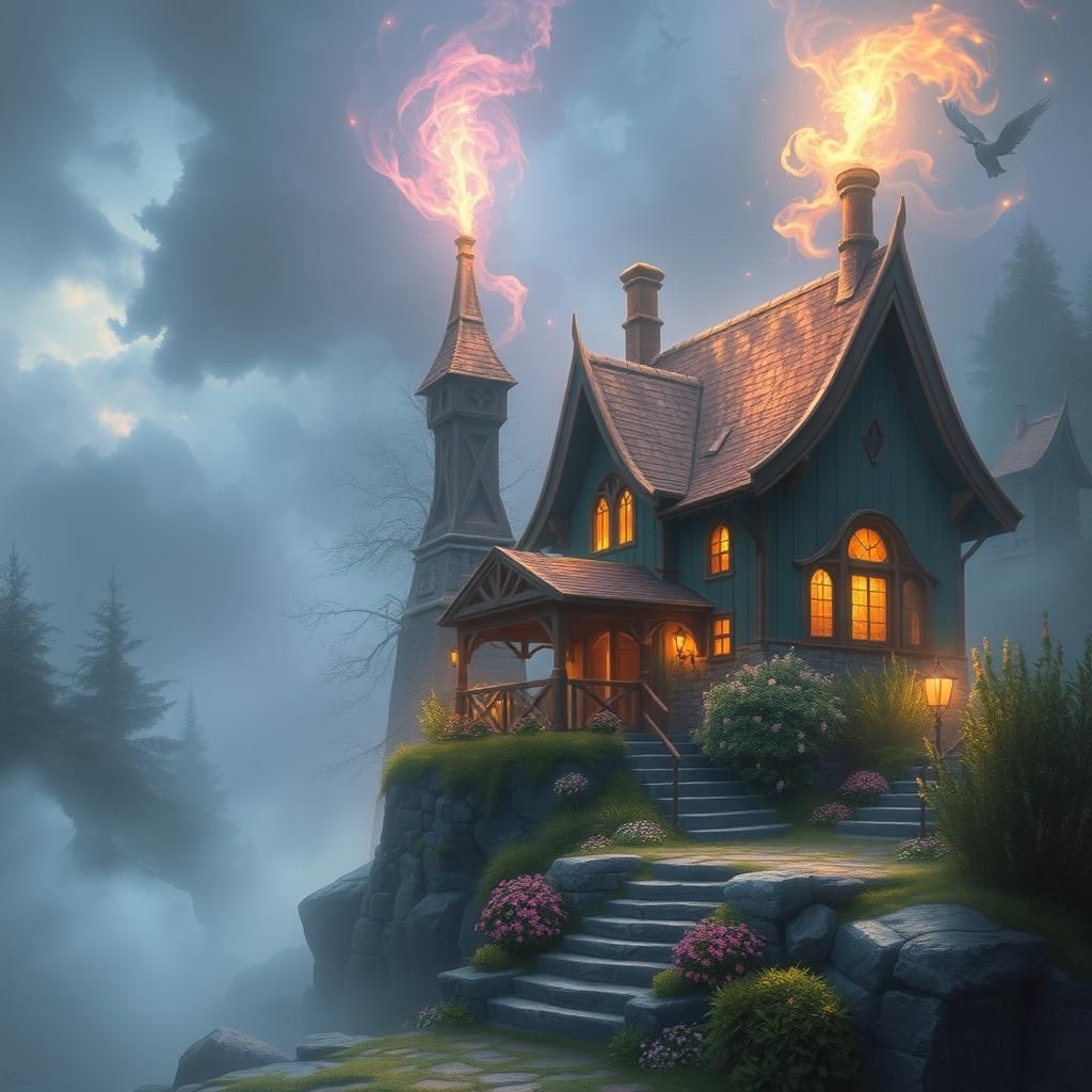 Ethereal Fantasy World with Mystical Mist