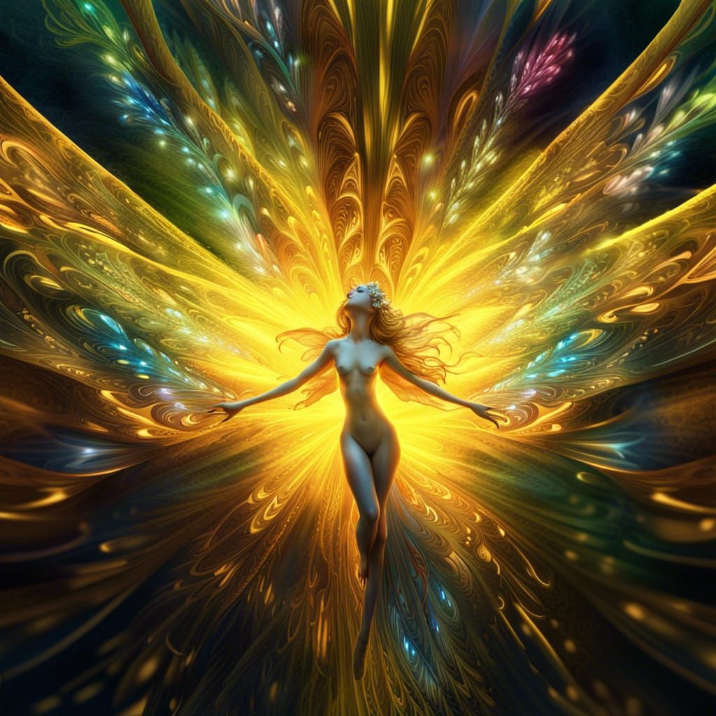Radiant Flower Fairy in Hyperrealistic 3D