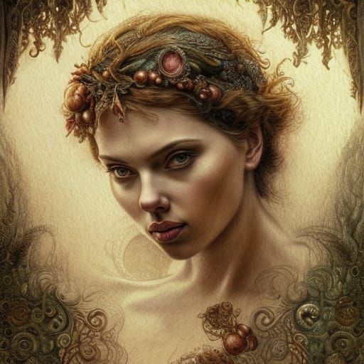 Detailed Pencil Sketch of Scarlett Johansson