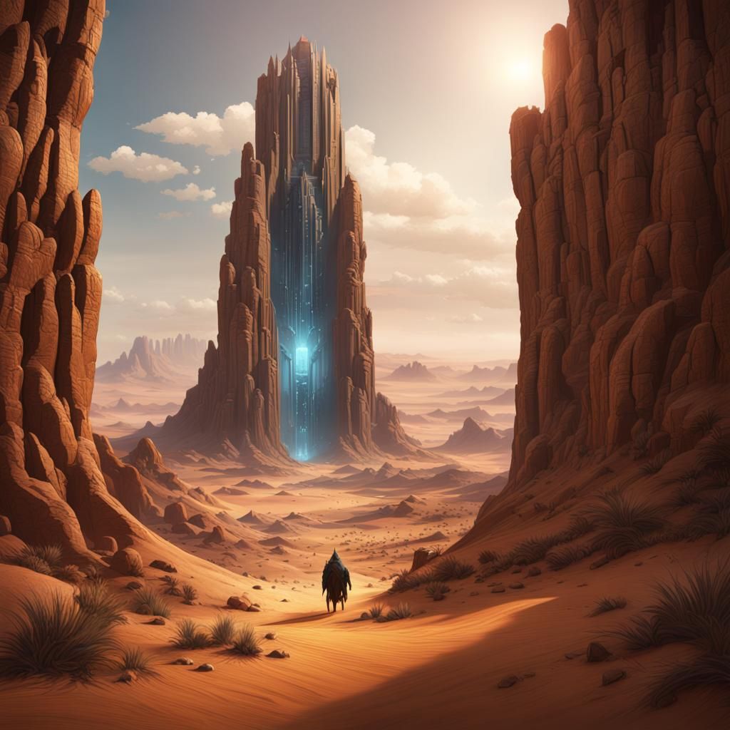 Monolith in Desert: Fantasy Concept Art
