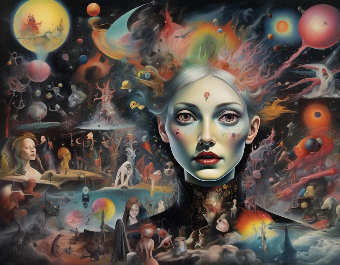 Cyberpunk Cosmic Dreamscape: Hyperrealistic Fantasy Art