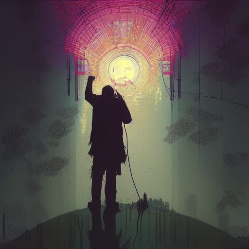 Man Praying in Dramatic Lighting