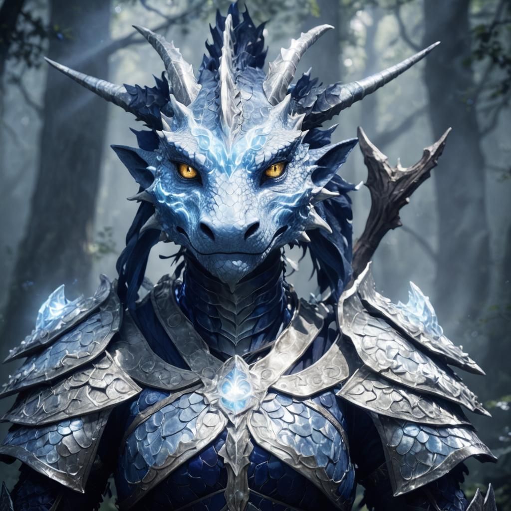 Dragonborn Lightning Magic in Dark Fantasy Style