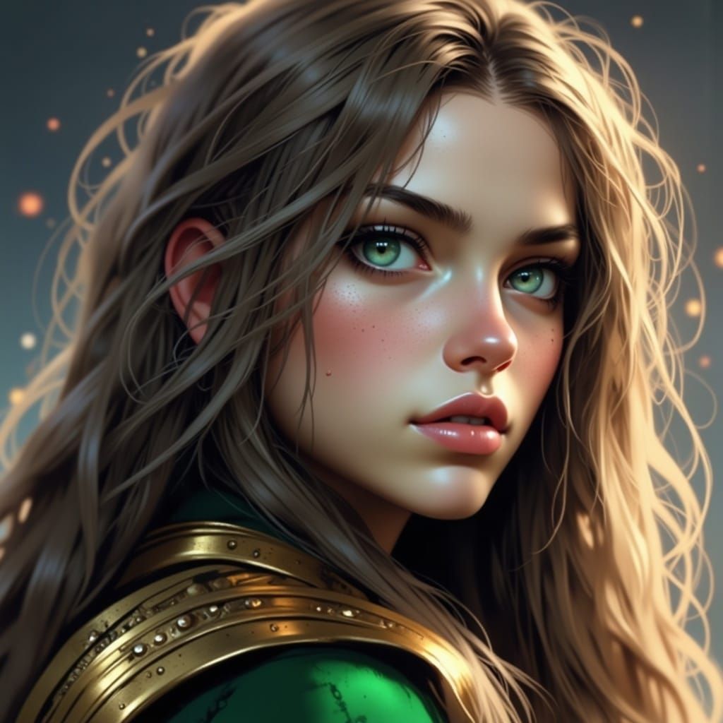 Gold Hair, Green Eyes: Hyperdetailed Portrait in Unreal Engi...
