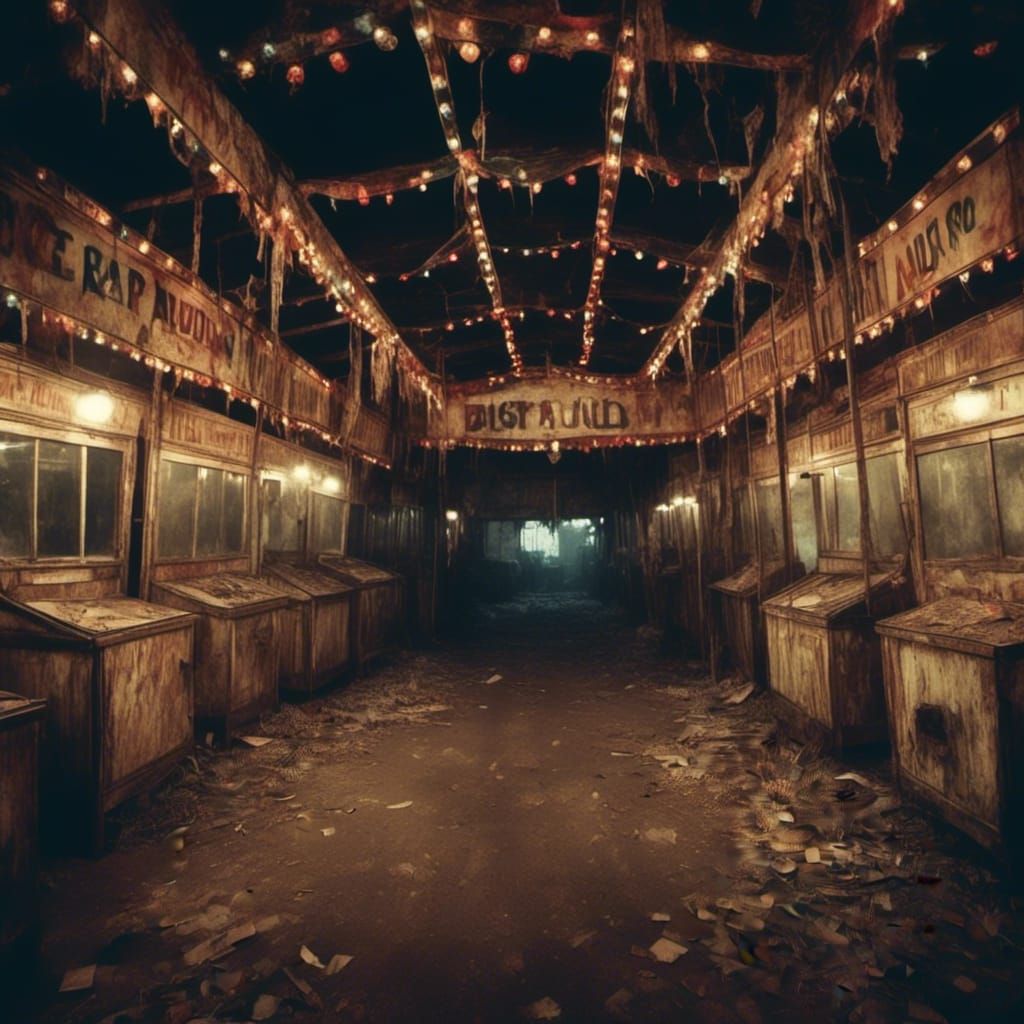 Macabre Carnival Midway: Busted Games in Decay