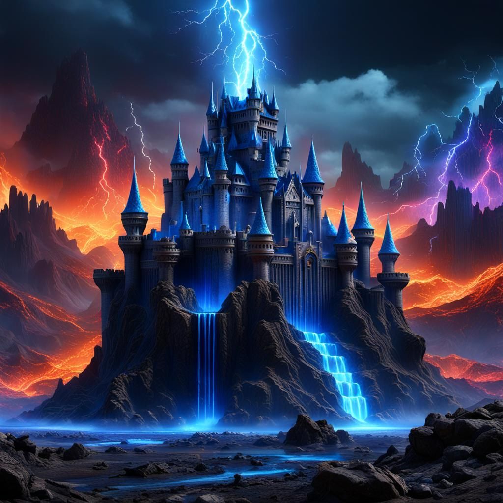 Rainbow Petrified Wood Castle on Erupting Volcano