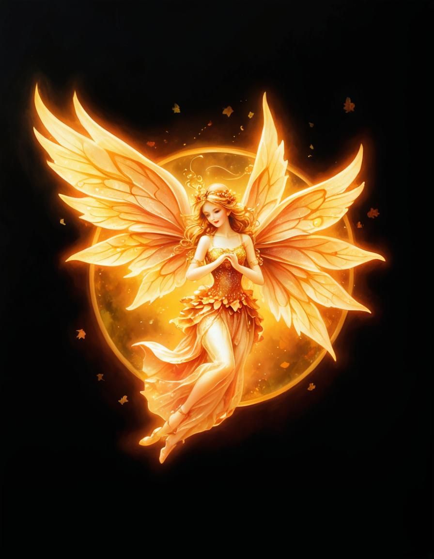 Ethereal Autumn Fairy in Dreamlike Mist