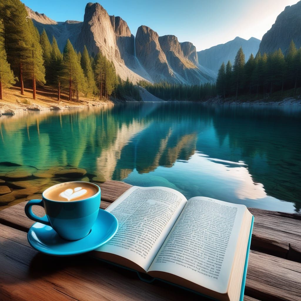 Turquoise Lake: Summer Morning Scene with Waterfall