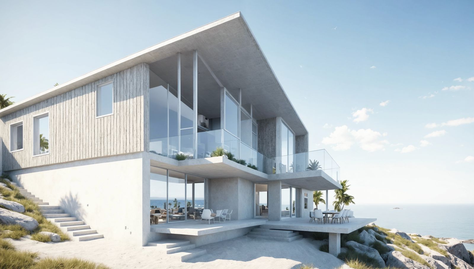 Modern Sustainable Beach House Concept Art