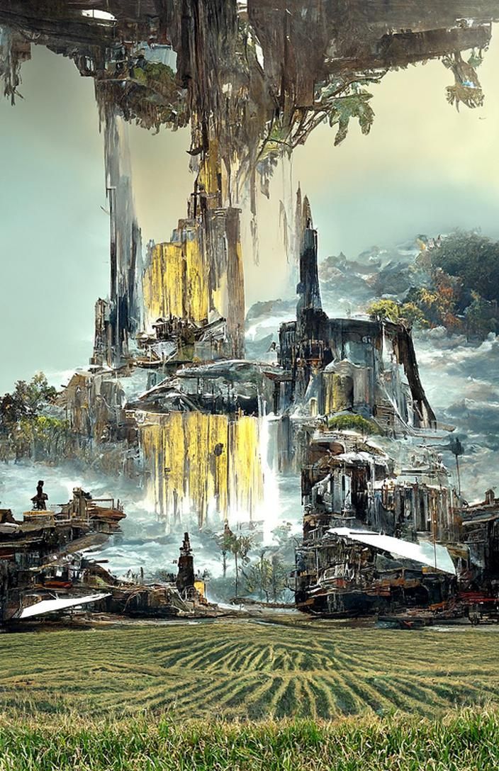 Post-Apocalyptic Steampunk Corn Harvester City