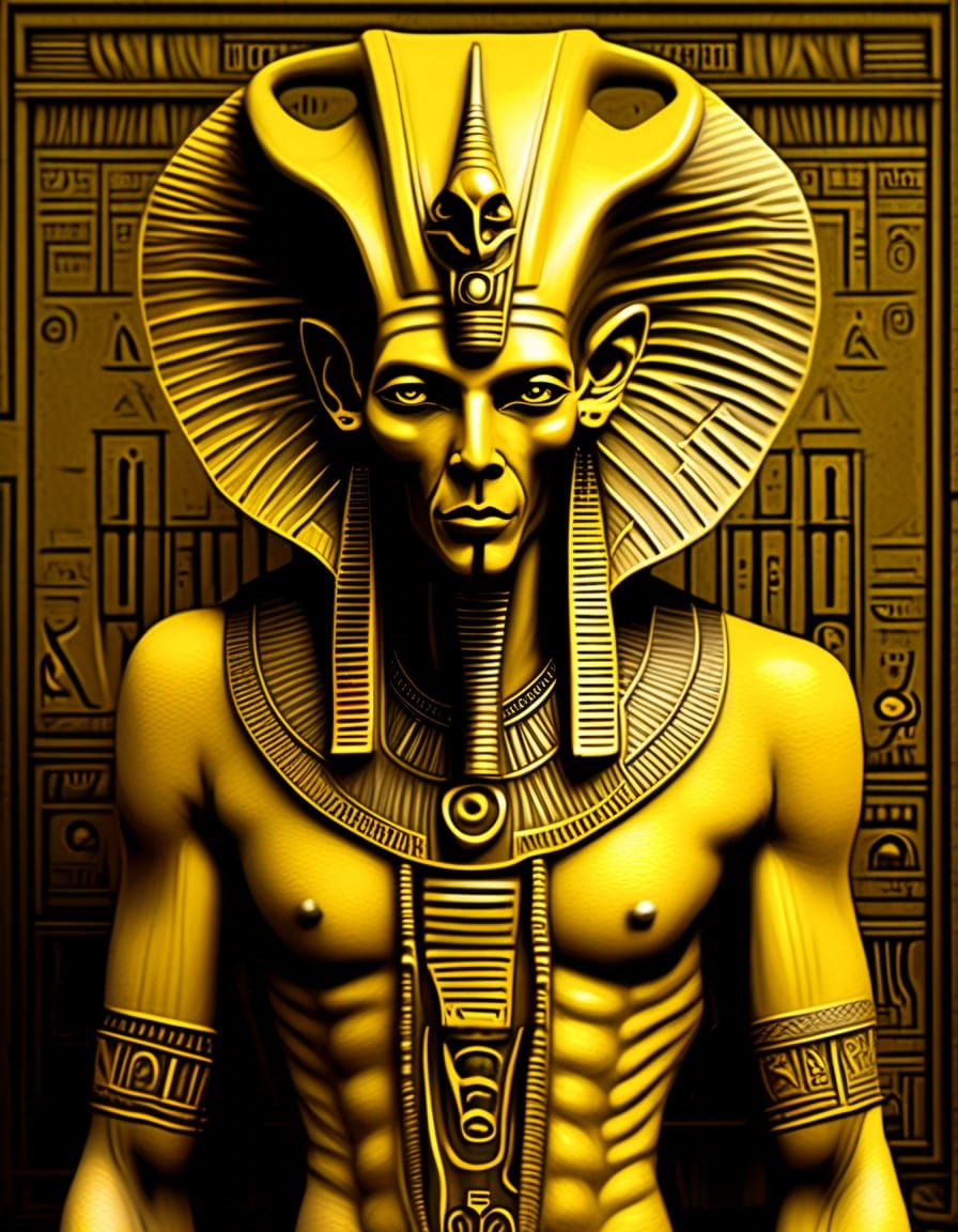 Egyptian Pharaoh in Mystic Alchemical Occult Art