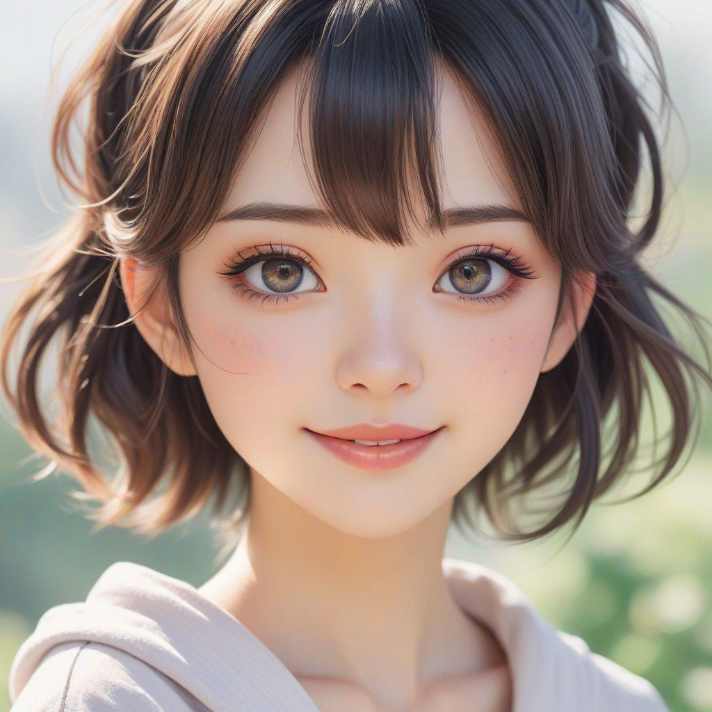 Gentle Anime Portrait in Soft Watercolor Style